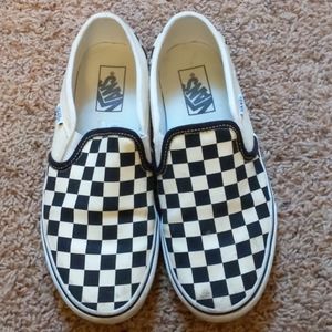 Black and white checkered Vans